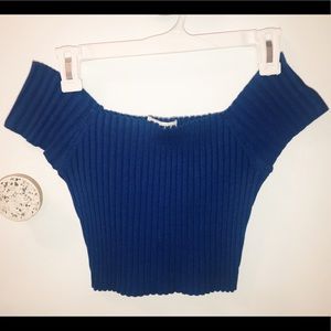 Ribbed Off the Shoulder Crop Top